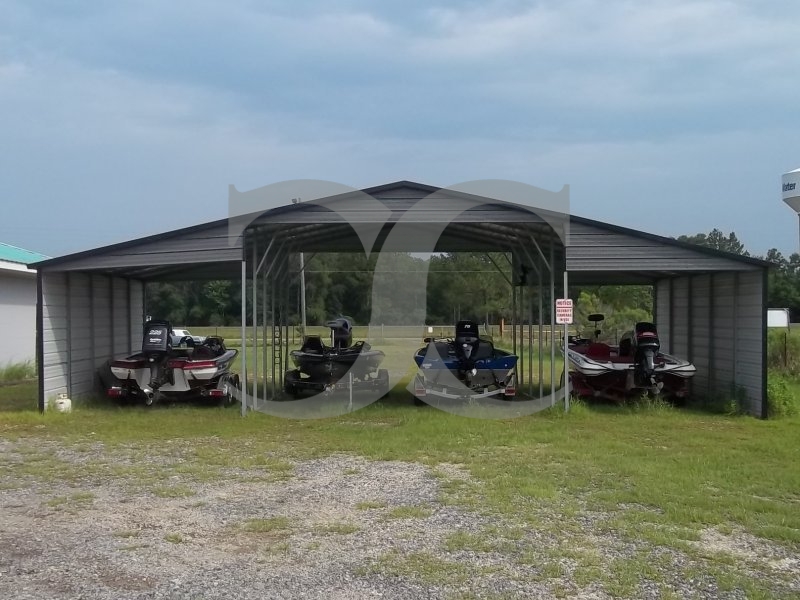 Metal Barn Shed | Boxed Eave Roof | 44W x 26L x 12H | Continuous Roof Metal Barn Shed | Boxed Eave Roof | 44W x 26L x 12H | Continuous Roof