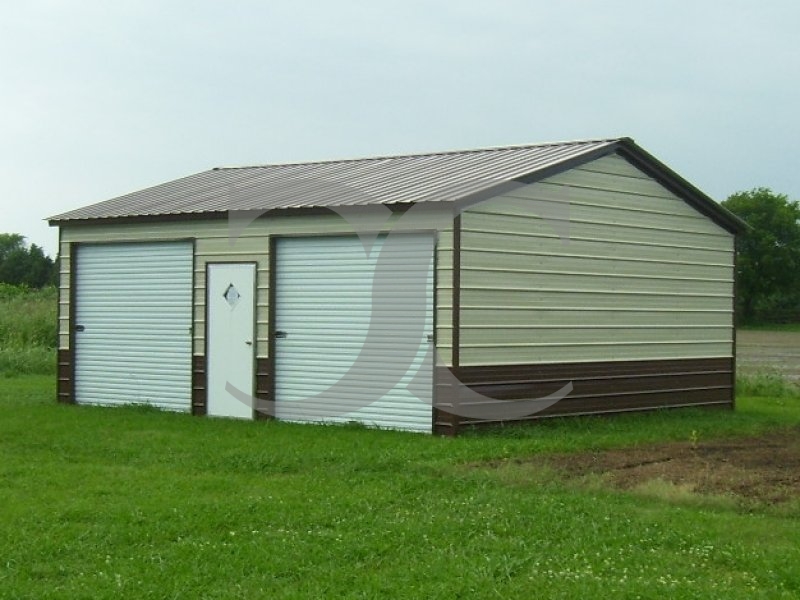 Metal Garage | Vertical Roof | 22W x 26L x 9H | Side Entry Metal Garage | Vertical Roof | 22W x 26L x 9H | Side Entry