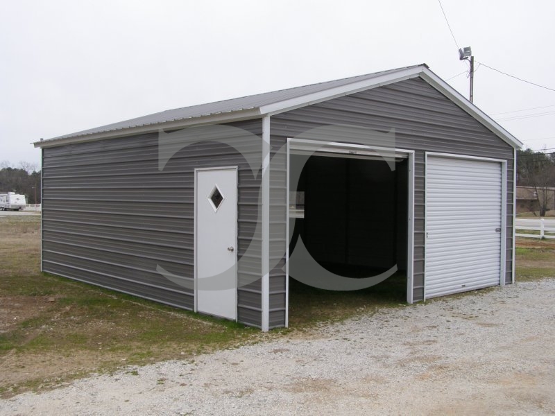 2-Bay Garage Building | Vertical Roof | 20W x 21L x 9H | Metal Garage 2-Bay Garage Building | Vertical Roof | 20W x 21L x 9H | Metal Garage