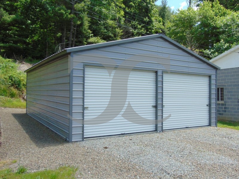 2-Car Garage | Vertical Roof | 24W x 31L x 9H | Metal Garage 2-Car Garage | Vertical Roof | 24W x 31L x 9H | Metal Garage